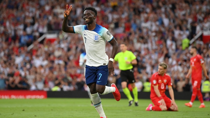 Euro 2024: Saka stars as England hit North Macedonia for seven