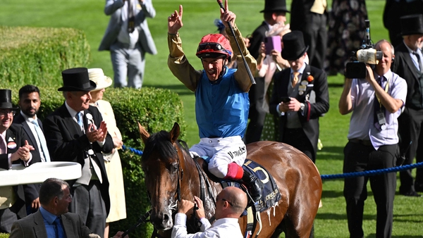 Frankie Dettori celebrates a 78th win at the Royal meeting