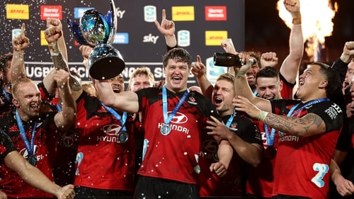 The Canterbury Crusaders celebrate their victory