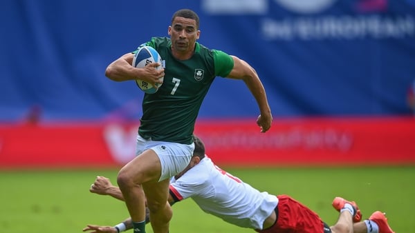 Jordan Conroy scored the second of Ireland's three tries against Germany