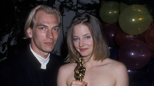 Julian Sands and Jodie Foster after her Oscar win in 1989