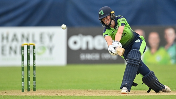 Orla Prendergast was at the crease when the match was called off