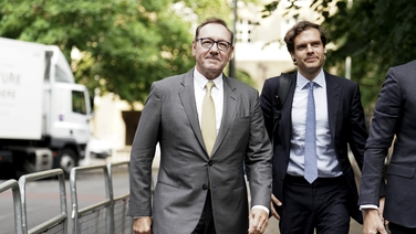 Kevin Spacey arriving at a London court
