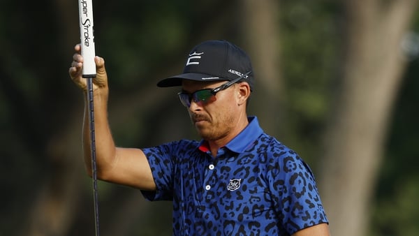 Rickie Fowler birdied six of his last eight holes to move one stroke clear
