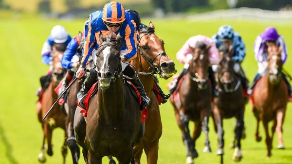 Auguste Rodin leads his rivals home at the Curragh