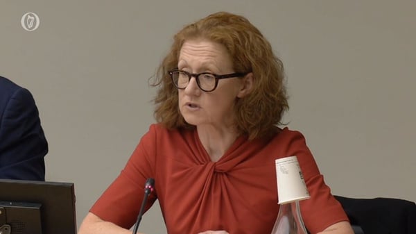 RTÉ's former Chief Financial Officer Breda O'Keeffe at an Oireachtas committee hearing