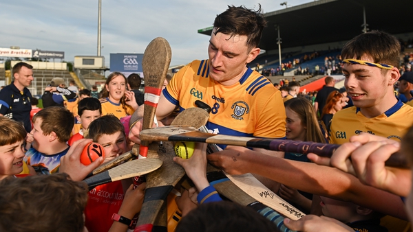 David Fitzgerald signs autographs for Clare fans after the Munster win over Waterford
