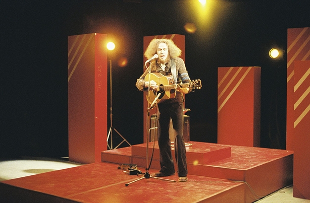 Irish singer/songwriter Sonny Condell appeared on the show broadcast on 27 July 1978. This photo was taken by Des Gaffney for set designer Charles Self. 2159/085
