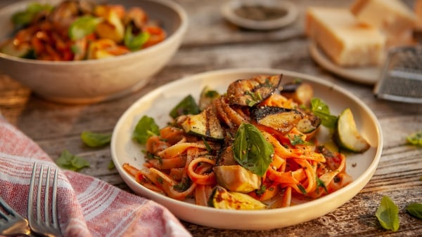 Barbecuing your vegetables before making a pasta sauce is a brilliant way to add flavour.