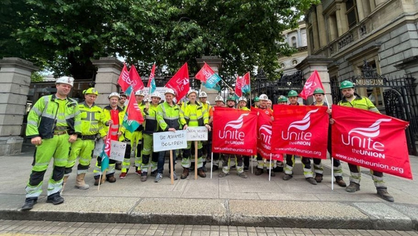 Workers and representatives from three unions are meeting with members of the Oireachtas today