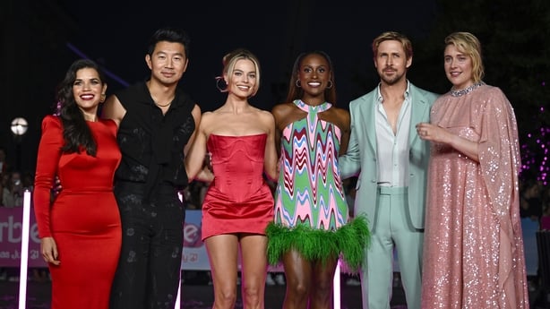America Ferrera Simu Liu Margot Robbie Issa Rae Ryan Gosling and Greta Gerwig attends the