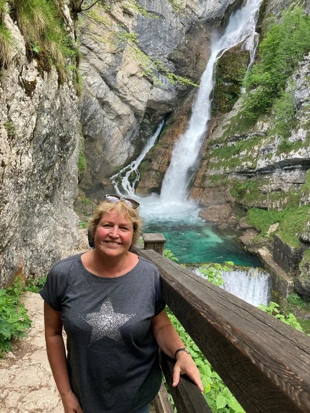 Hannah at Savica Waterfall (Hannah Stephenson/PA)