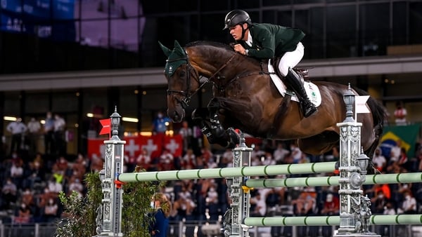 Bertram Allen of Ireland riding Pacino Amiro at the 2020 Olympic Games