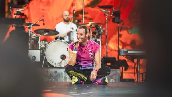 Coldplay's Chris Martin on stage at the Johan Cruyff Arena. Pic: Slashley Photograph