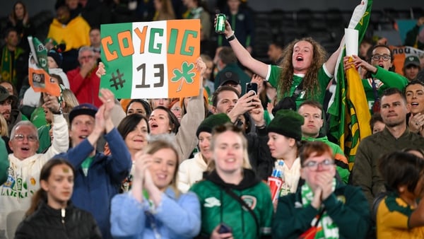 They know all the words.... Irish supporters at the FIFA Women's World Cup match against Australia in Sydney. Photo: Stephen McCarthy, Sportsfile via Getty Images