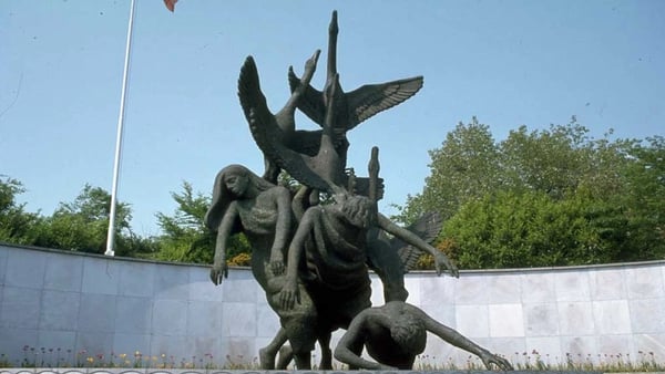 The Children of Lir statue in Dublin's Garden of Remembrance was designed by Oisín Kelly and symbolises change, resurrection, rebirth and reincarnation. Photo: RTÉ