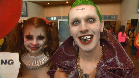 Cosplayers at the Dublin Comic Con, in the Convention Centre, 2018.