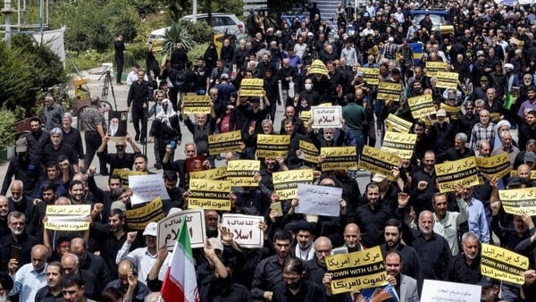 Hundreds of demonstrators took to the streets of the Iranian capital Tehran
