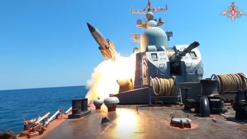 Russian navy conducts live fire exercise in Black Sea