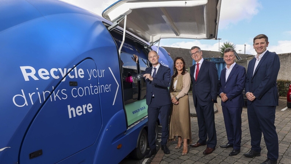 Ossian Smyth, Minister of State with responsibility for the Circular Economy, Nikki Canavan, BoI, Tony Keohane, Chair of Re-turn, Séamus Clancy, Interim Chief Executive of Re-turn, Darragh O'Neill, BoI.