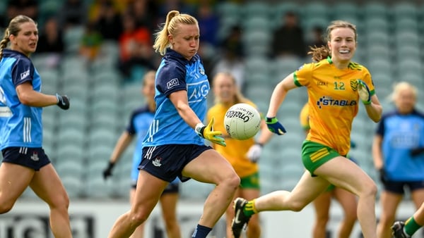 Carla Rowe in quarter-final action against Donegal