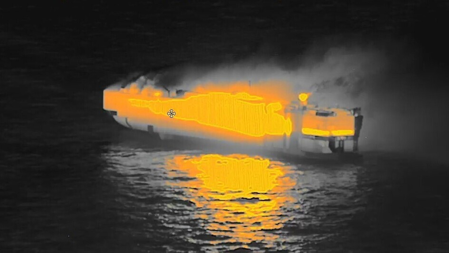 Electric car suspected cause of Dutch cargo ship fire