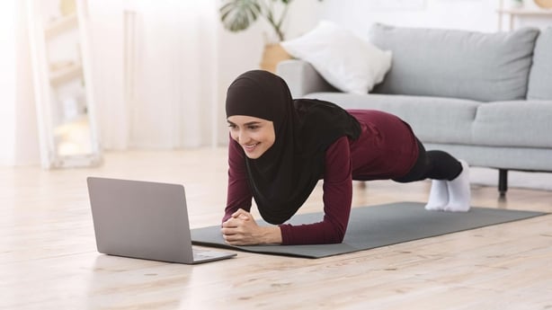 Person doing a plank exercise