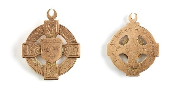 GAA All Ireland Football Championship medal awarded to P.J. Corbett from Commercials of Limerick who won in 1887. Photo: National Museum of Ireland