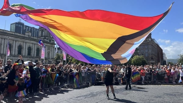 Large crowds have lined the streets for Belfast Pride