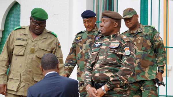 General Abdourahmane Tchiani and other army coup leaders in Niger