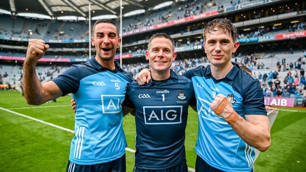 James McCarthy (L), Stephen Cluxton (C) and Michael Fitzsimons are the first players to win nine All-Ireland SFC medals