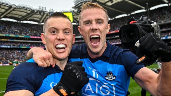Paul Mannion (right) celebrates with Con O'Callaghan