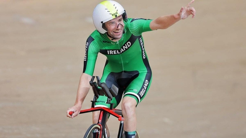 Ronan Grimes of Ireland celebrates winning bronze