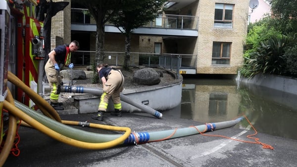 The basement of an apartment block was flooded, cutting off services for residents (Photo: RollingNews.ie)