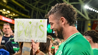 Caelan Doris reacts after Ireland see off Italy