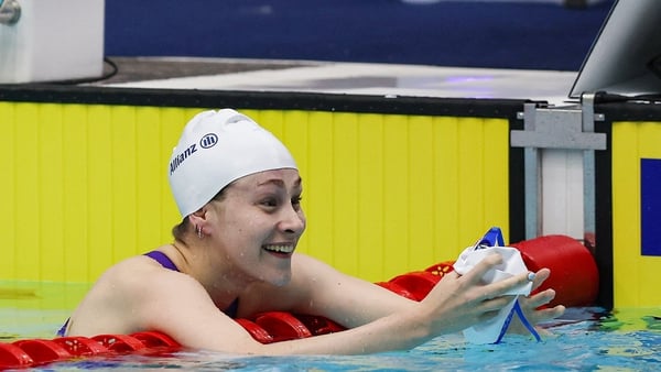 Roisin Ni Riain after competing in Women's 400m Freestyle S13 heats