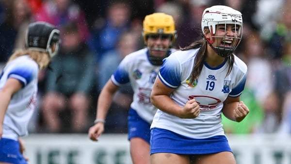 Róisín Kirwan leads the celebrations after Waterford's semi-final win over Tipperary