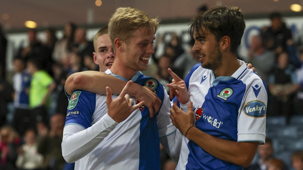 Zak Gilsenan (right) was named man of the match on his Blackburn debut