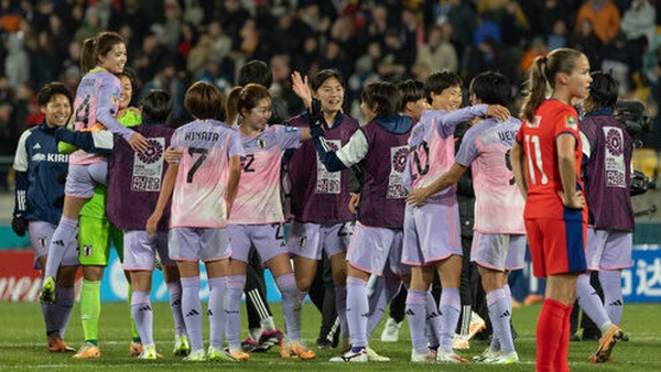 Japan players in celebratory mood after their 3-1 win over Norway