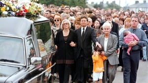 The Barker Family walk behind the coffin of their son James, four days after he was killed in the bomb blast