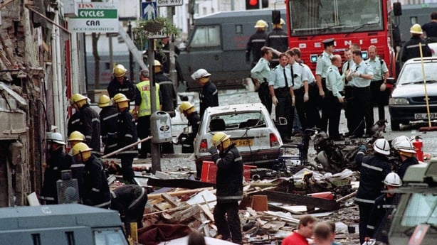 Emergency services at the scene on the bombing in 1998