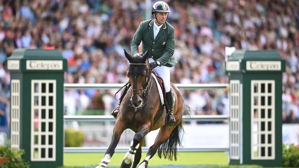 Cian O'Connor of Ireland competes on Eve d'Ouilly