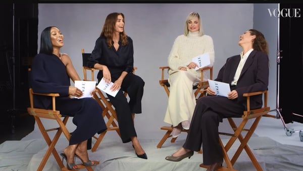 (L-R) Naomi Campbell, Cindy Crawford, Linda Evangelista and Christy Turlington - The models looked back on their careers in a video in which they discussed 