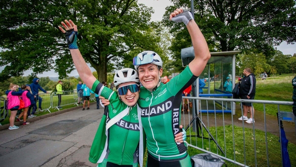 Katie-George Dunlevy and Linda Kelly celebrate