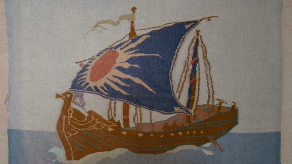 Dun Emer tapestry c. 1930 after an earlier design by Mary Galway Houston. Image: Monksgrange Archives.