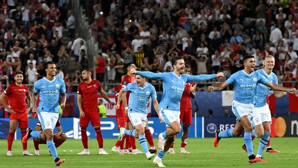 City players celebrate their win