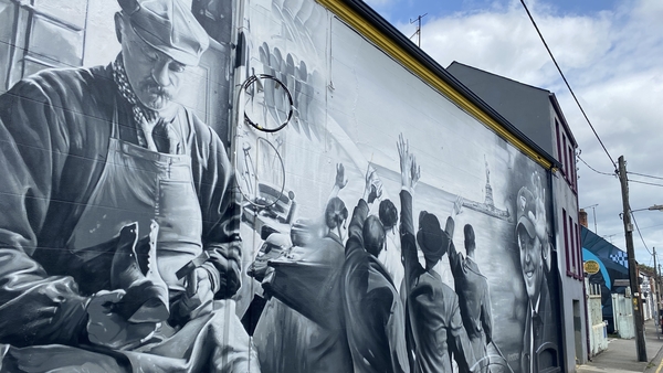 A mural celebrate US President Joe Biden, whose ancestors hail from the Cooley Peninsula