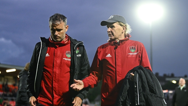 Liam Buckley (R) with assistant manager Richie Holland led Cork to the FAI Cup quarter-finals last night despite their league woes