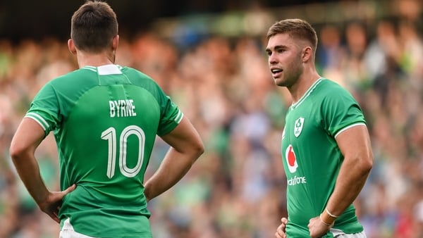 Ross Byrne (l) and Jack Crowley are jostling in the out-half pecking order