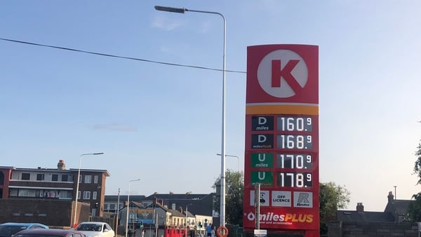 Petrol and diesel prices in Dublin on August 21st 2023. Photo: RTÉ